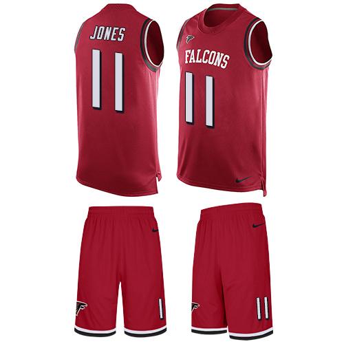 Nike Falcons #11 Julio Jones Red Team Color Men's Stitched NFL Limited Tank Top Suit Jersey - Click Image to Close